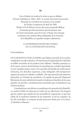 Simón Bolivar. Doctrina del libertador
