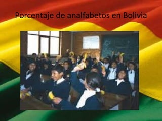 Porcentaje de analfabetos en Bolivia