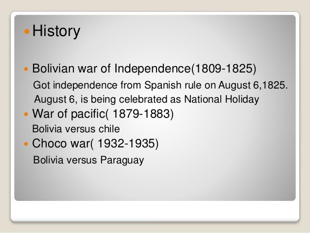 ++ Historical facts about bolivia