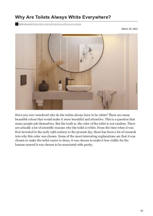 ArWhy Are Toilet Always White Every Where?e Toilets