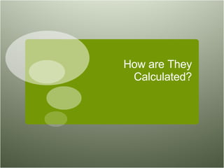 How are They Calculated? 