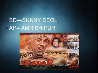 SD—SUNNY DEOL
● AP-- AMRISH PURI
 