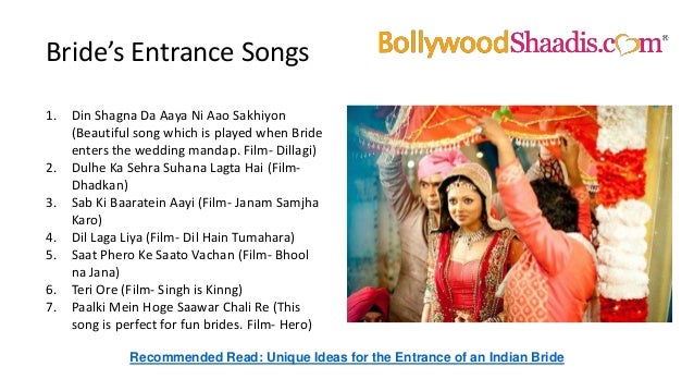 Bollywood songs for Wedding Bollywood songs for Wedding