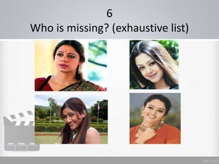 6
Who is missing? (exhaustive list)
 