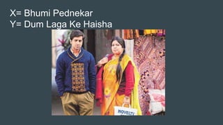 X= Bhumi Pednekar
Y= Dum Laga Ke Haisha
 