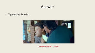 Answer
• Ishq (1997)
• "Life me teen cheez ke peeche kabhi nehi bhagne ka...bus, train aur chhokri"
 