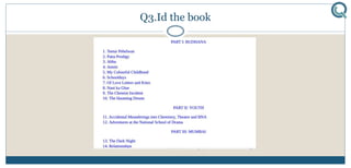 Q3.Id the book
 
