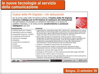 Codice della PA Digitale: i siti istituzionali per la prima volta nella normativa italiana,  il Codice della PA Digitale  ...