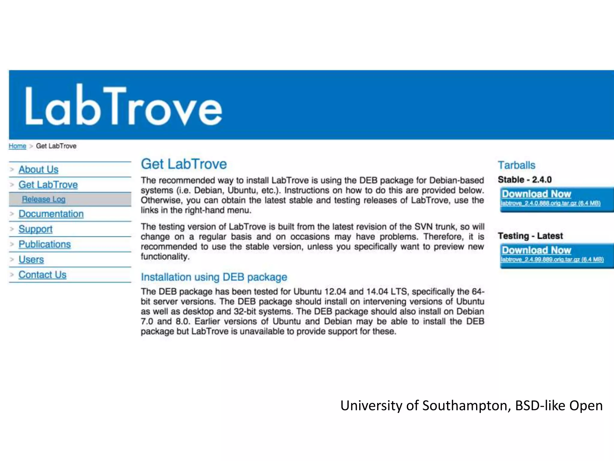 University of Southampton, BSD-like Open
 