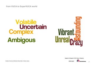 27
Creative Commons Attribution-Share Alike 3.0 Italia License www.eng.it
from VUCA to SuperVUCA world
Saatchi & Saatchi CEO Kevin Roberts
 