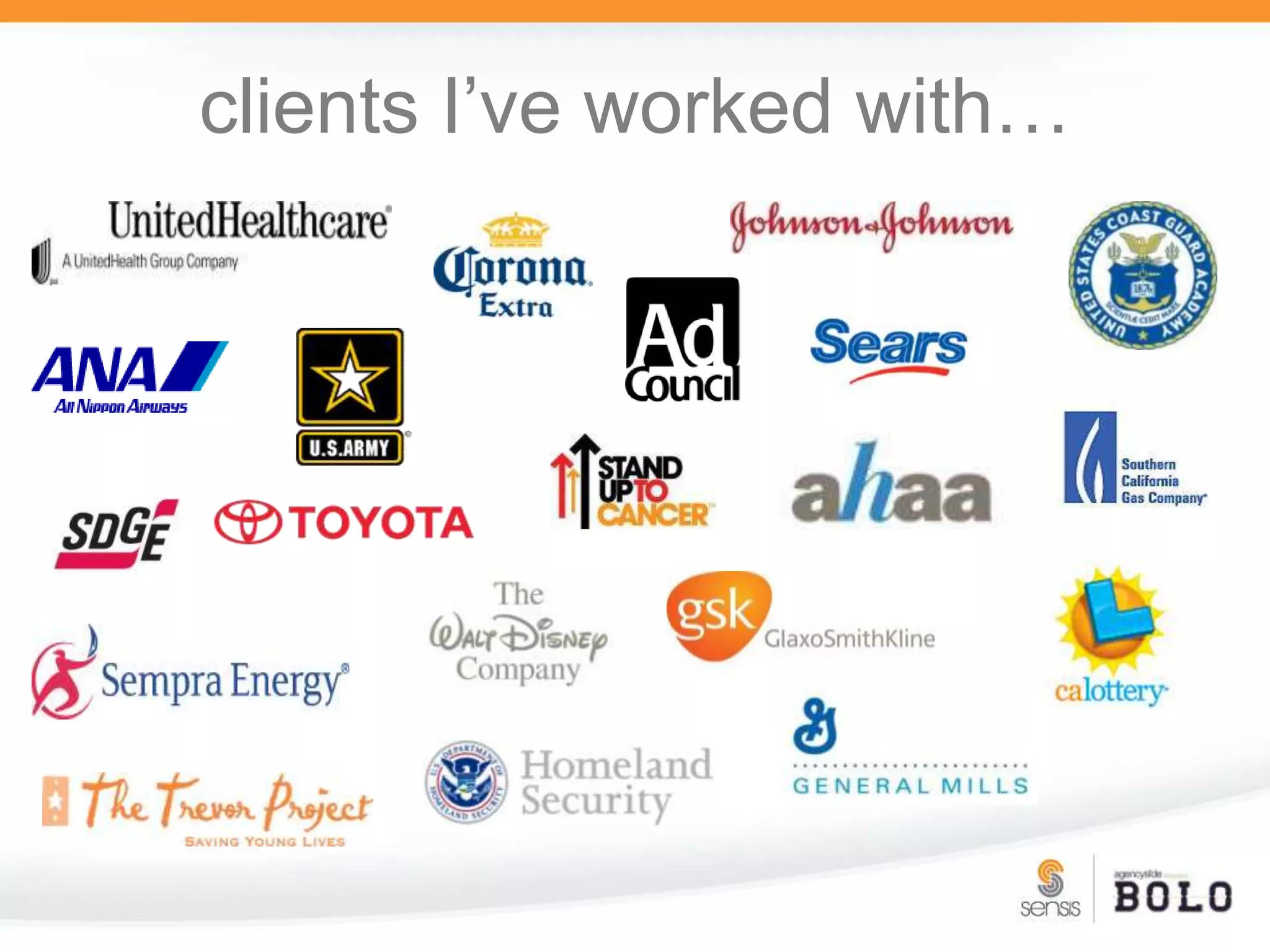 clients I’ve worked with…