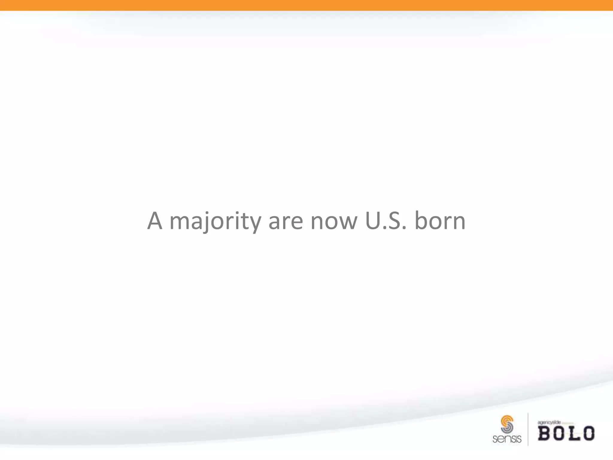 A majority are now U.S. born
