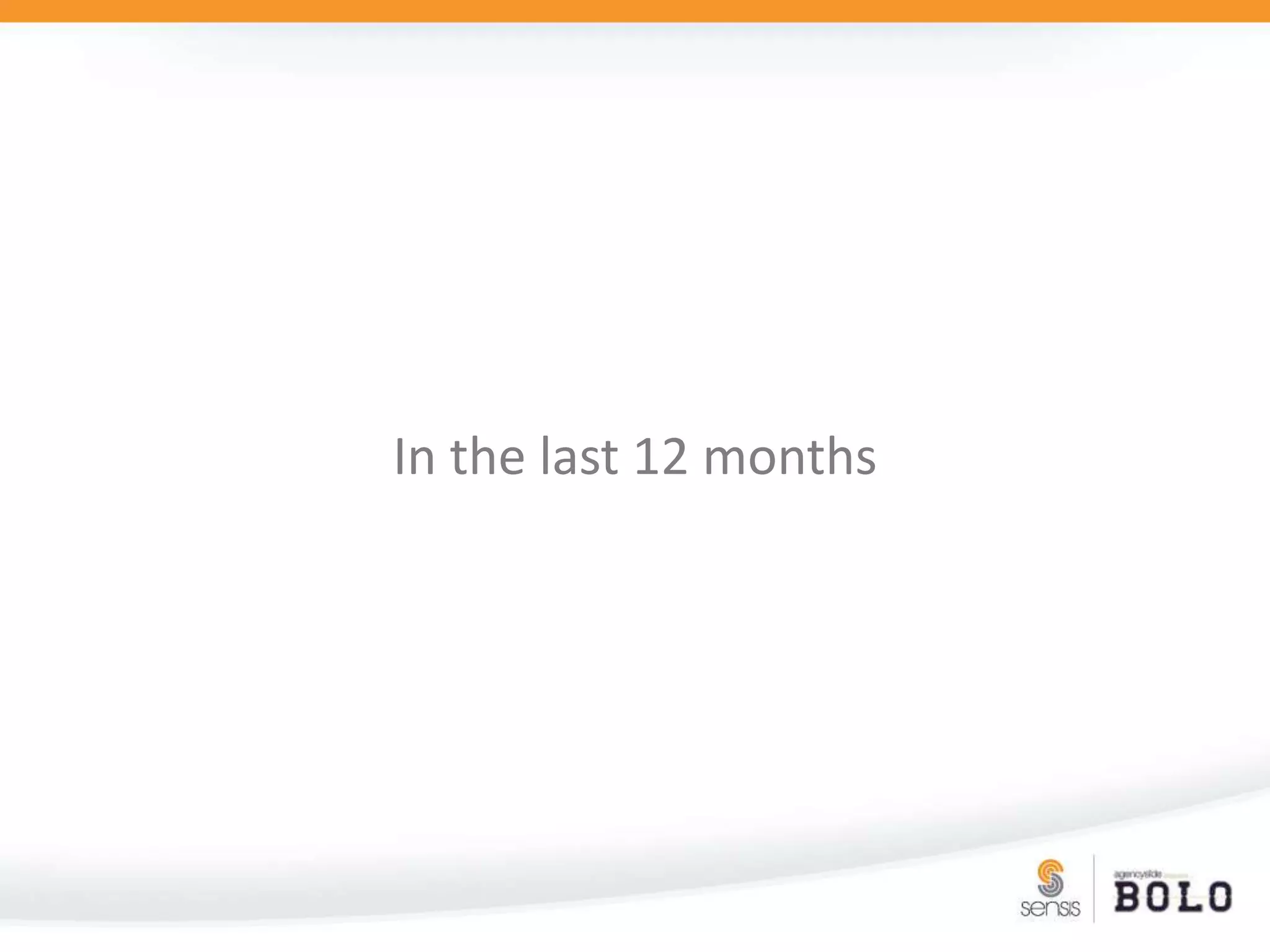 In the last 12 months