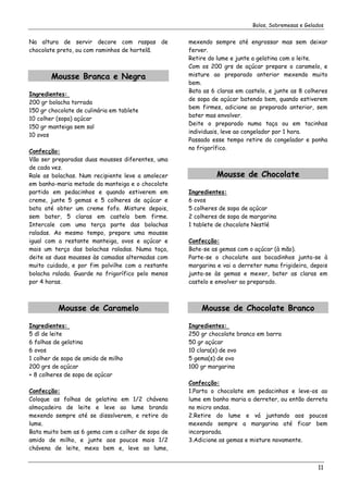 Bolos Sobremesas Gelados