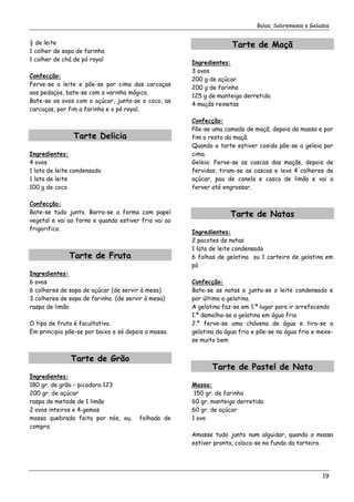 Bolos Sobremesas Gelados