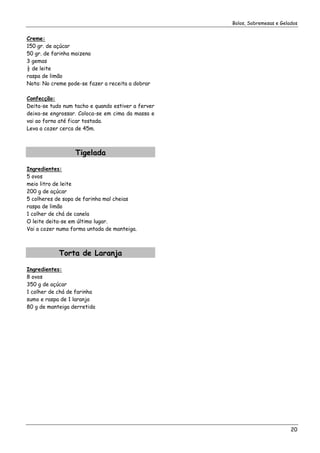 Bolos Sobremesas Gelados