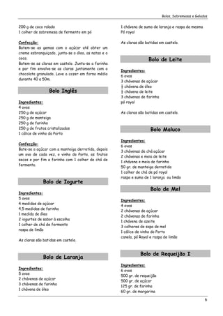 Bolos Sobremesas Gelados