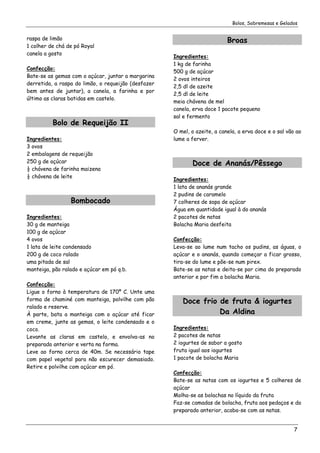 Bolos Sobremesas Gelados