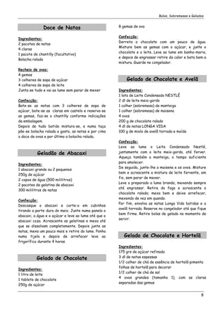 Bolos Sobremesas Gelados