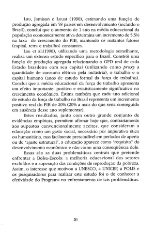 Bolsa Escola: melhoria educacional e redução da pobreza