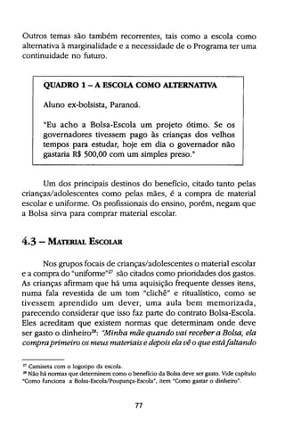 Bolsa Escola: melhoria educacional e redução da pobreza
