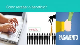 Como receber o beneficio?
cadastro
seleção
 