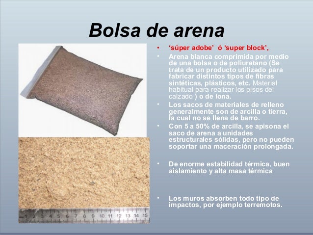 Metodos de estructura arquitectonica; Bolsas de arena