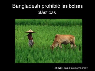 BBaannggllaaddeesshh pprroohhiibbiióó llaass bboollssaass 
pplláássttiiccaass 
-- MMSSNNBBCC..ccoomm 88 ddee mmaarrzzoo,, 22000077 
 