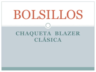 CHAQUETA  BLAZER CLÁSICA BOLSILLOS 