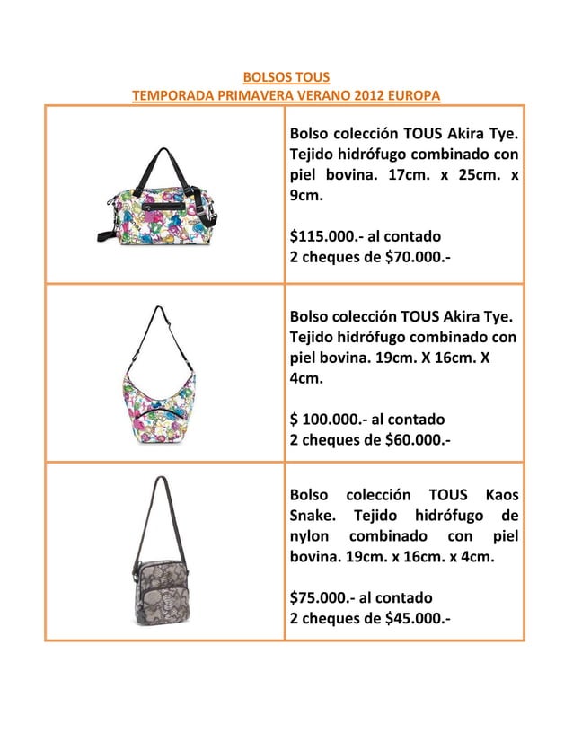 tous primavera verano 2012