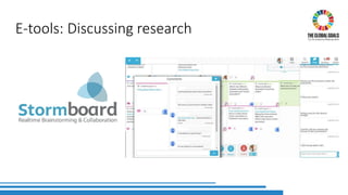 E-tools: Discussing research
 