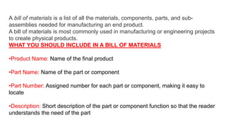 Bill of Material | PPTX