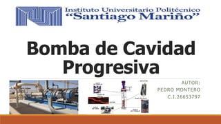 Bomba de Cavidad
Progresiva
AUTOR:
PEDRO MONTERO
C.I.26653797
 