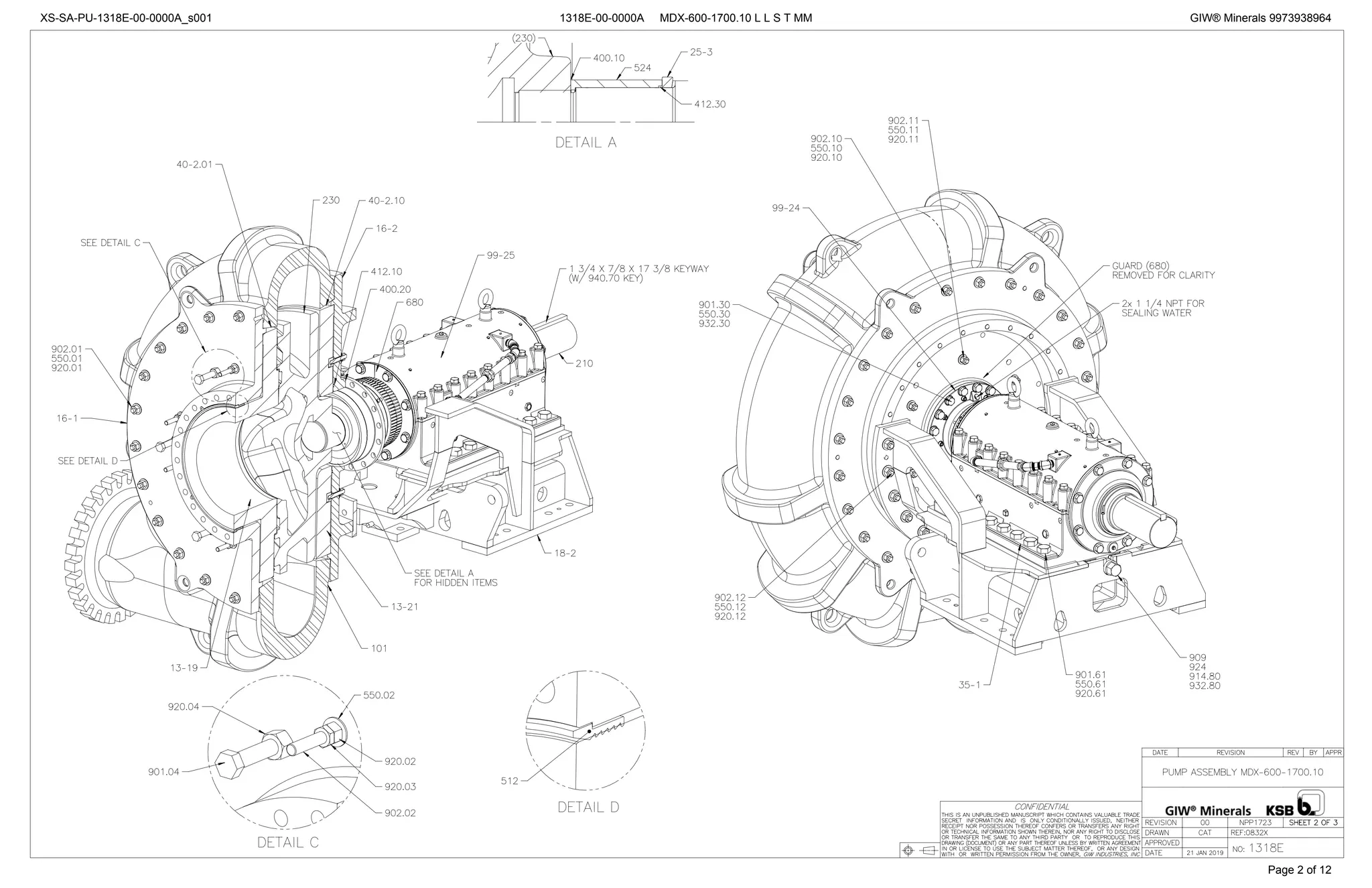Bomba GIW - Componentes, pernos y dimensiones de la bomba.pdf
