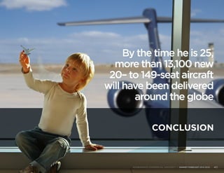 CONCLUSION
BOMBARDIER COMMERCIAL AIRCRAFT | MARKET FORECAST 2014-2033 40
By the time he is 25,
more than 13,100 new
20– to 149-seat aircraft
will have been delivered
around the globe
 