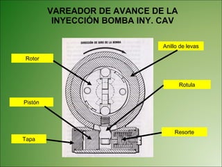 VAREADOR DE AVANCE DE LA INYECCIÓN BOMBA INY. CAV Anillo de levas Pistón Resorte Rotor Rotula Tapa 