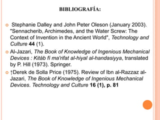 Bomba impelente:	Consiste en un cilindro, un pistón y un caño que baja hasta el depósito de agua. Asimismo, tiene una válvula que deja entrar el agua al cilindro, pero no regresar. No hay válvula en el pistón, que es completamente sólido. Desde el extremo inferior del cilindro sale un segundo tubo que llega hasta una cámara de aire. La entrada a esa cámara es bloqueada por una válvula que deja entrar el agua, pero no salir. Desde el extremo inferior de la cámara de aire, otro caño lleva el agua a un tanque de la azotea o a una manguera.