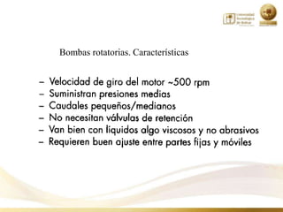 Bombas rotatorias. Características
 