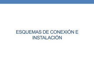 ESQUEMAS DE CONEXIÓN E
INSTALACIÓN
 