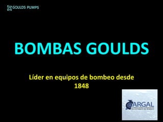 BOMBAS GOULDS
Líder en equipos de bombeo desde
1848
 