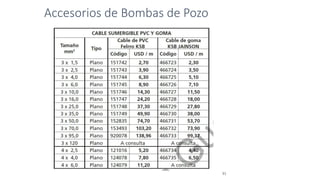 Accesorios de Bombas de Pozo
31
 