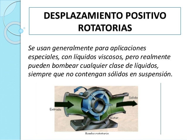 Uso de las bombas de desplazamiento positivo