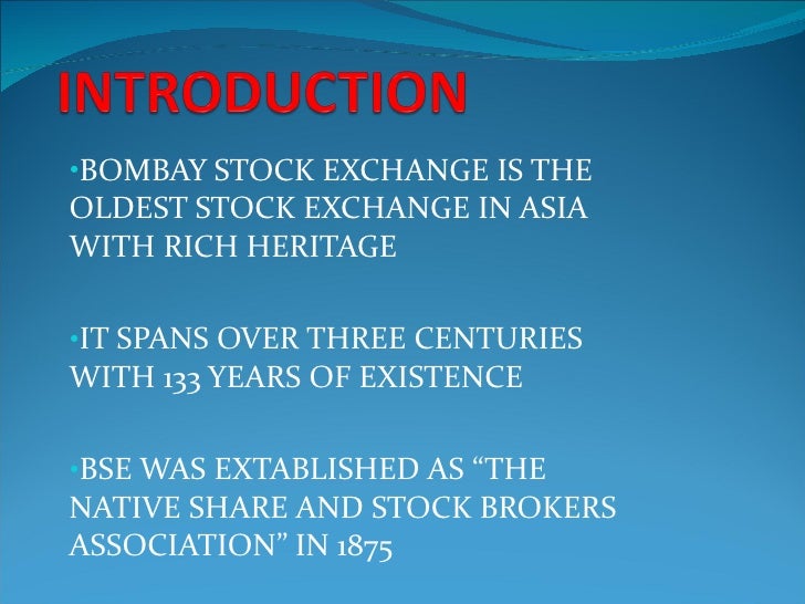 Bombay stock exchange Advanced Study Guide
