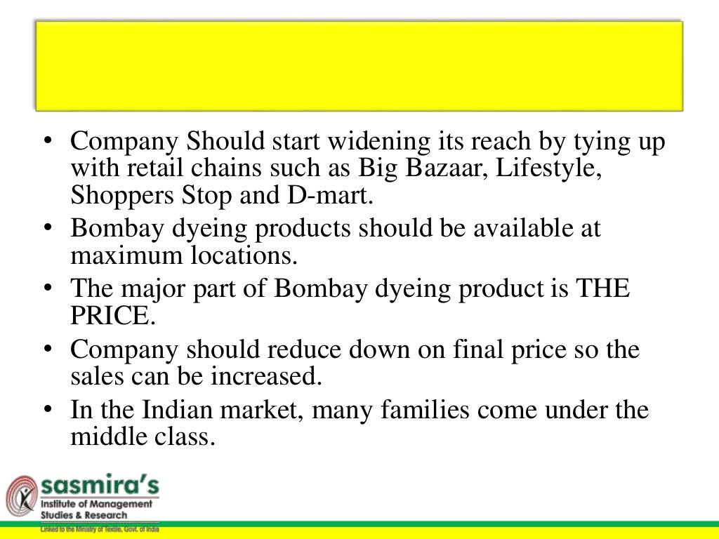 Bombay dyeing issues and relaunch strategies 2016