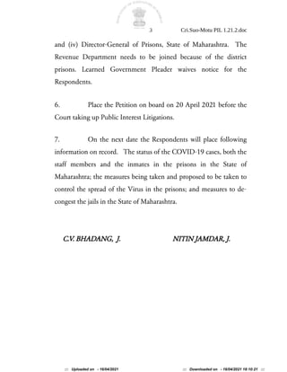 3 Cri.Suo-Motu PIL 1.21.2.doc
and (iv) Director-General of Prisons, State of Maharashtra. The
Revenue Department needs to ...