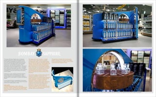 We design bespoke merchandising units to maximise product appeal.




The taste of Bombay Sapphire gin is created by            The display had to be ‘innovative’ in design.         The gondola is complete with a touch screen
perfectly balancing a unique combination of the           The unit is lit by a state of the art computer        monitor mounted on an end panel with copper
finest botanical ingredients sourced from around          controlled light system, and the elegant shape        finish to inside face with a video on how to make
the world. Bombay Sapphire developed the brand            was derived from the swirl of Bombay Sapphire         a perfect Bombay Sapphire Collins.
theme There’s Something Inside involving global           infusion. The top edge of the ‘central feature wall
advertising, merchandising innovation, brand              has flush continuous scrolling LED lighting to
spectacular, and consumer experiential - focused on       give movement to the unit and glows to attract.
how the gin is made, the bottle it lives in, the people   It has a blue finish on one side with perforations,
who create it and the people who drink it. The Blue       which are backlit. The LED lighting is animated
Room exhibition at the Vinnopolis in London brilliantly   to evoke visually the process of infusion of
exemplified the way the brand essence was being           the botanicals with the alcohol. A blue decal
communicated.                                             finish on the other side shows pictures of the
                                                          botanicals.
Following our work compiling a Bombay Sapphire
brand asset toolkit, and developing new visual            We wanted to design something that customers
identity designs, we were approached to design a          would be compelled to interact with. The
gondola point of sale display for Sydney International    turntable basket of ten botanical glass decanters
Airport.                                                  allows customers to sense the natural aromas
                                                          of the ingredients. The basket holding the
It was important that our interpretation of the theme     decanters is in fact a smaller scale mock
was realised in a display that would capture the brand    adaptation of the perforated copper basket that
essence and satisfy certain criteria.                     is used to hold botanical ingredients during
                                                          production to give it its unique distillation
what we did                                               technique i.e. the spirit vapour passes up
campbellrigg designed a highly visible and                through the baskets and in a process known as
prominent ‘sensory’ display so an air traveller would     ‘vapour infusion’ it is delicately infused with the
likely stop in their tracks, absorb information about     aromatic flavours of the botanicals.
Bombay Sapphire, and appreciate why it is a unique
product.
                                                                                                                                                                    This ‘sensory’ display features an uplit turntable basket of botanical decanters engraved with ingredient drawings and copper nameplates.
 