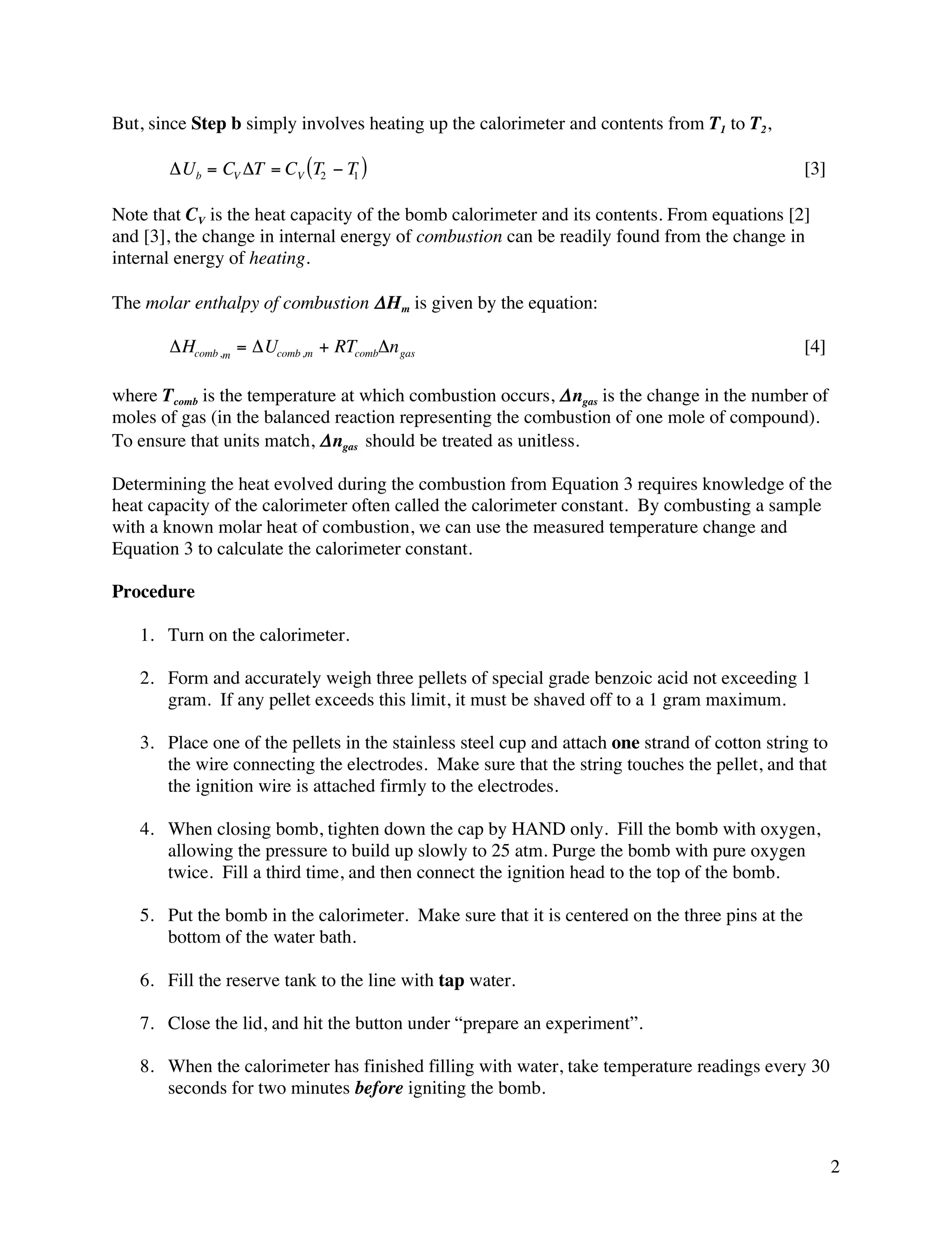 Bomb calorimetry | PDF