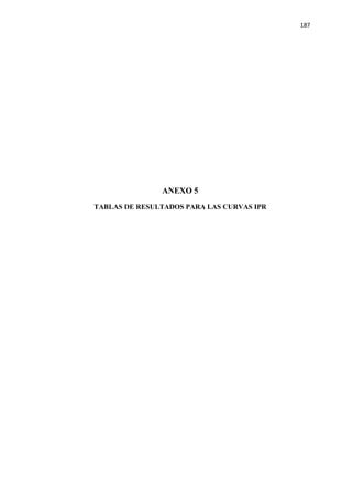 187
ANEXO 5
TABLAS DE RESULTADOS PARA LAS CURVAS IPR
 