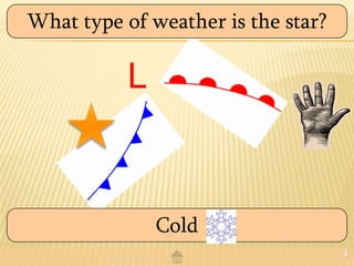 What type of weather is the star?

           L



               Cold
                                    1
 