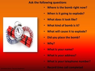 Bomb threat checklist | PPTX